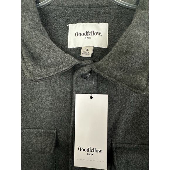 Men's Long Sleeve Shirt Jacket - Goodfellow & Co Charcoal Gray XL - Picture 7 of 8